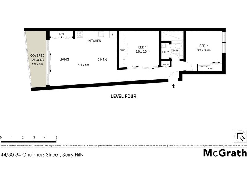 44/34 Chalmers Street, Surry Hills NSW 2010 Floorplan