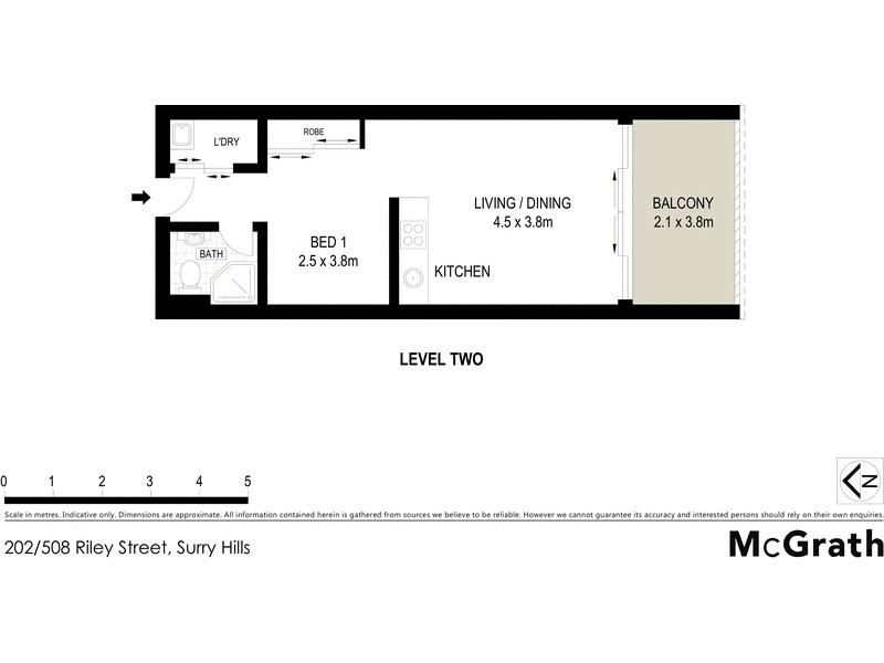 202/508 Riley Street, Surry Hills NSW 2010 Floorplan