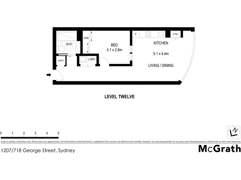 1207/718 George Street, Sydney NSW 2000 Floorplan