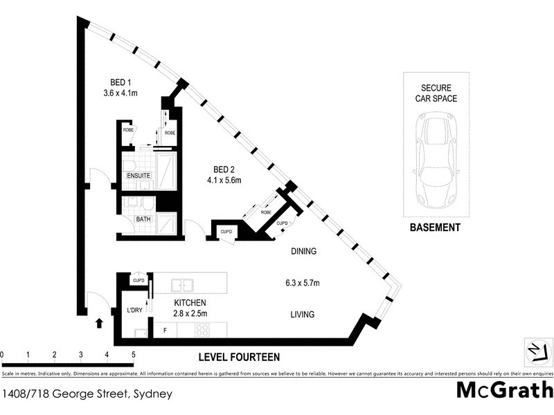 1408/718 George Street, Sydney NSW 2000 Floorplan