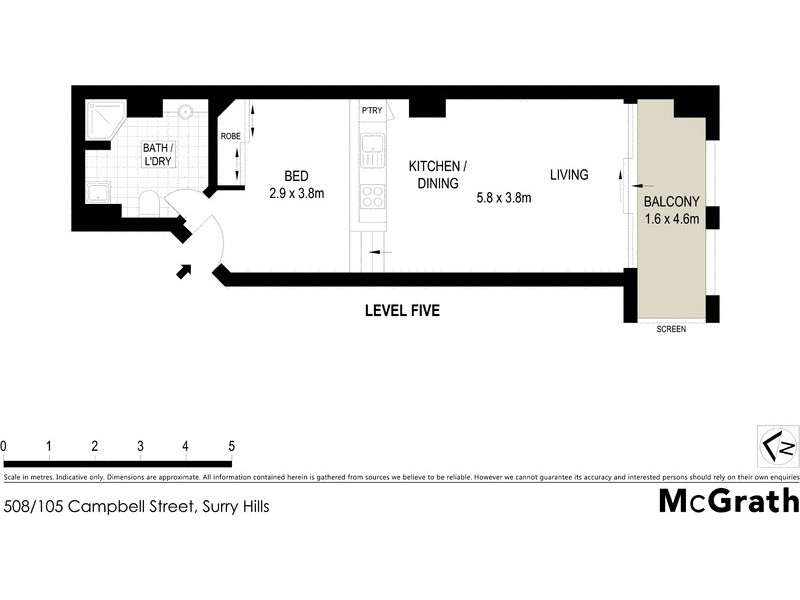 508/105 Campbell Street, Surry Hills NSW 2010 Floorplan