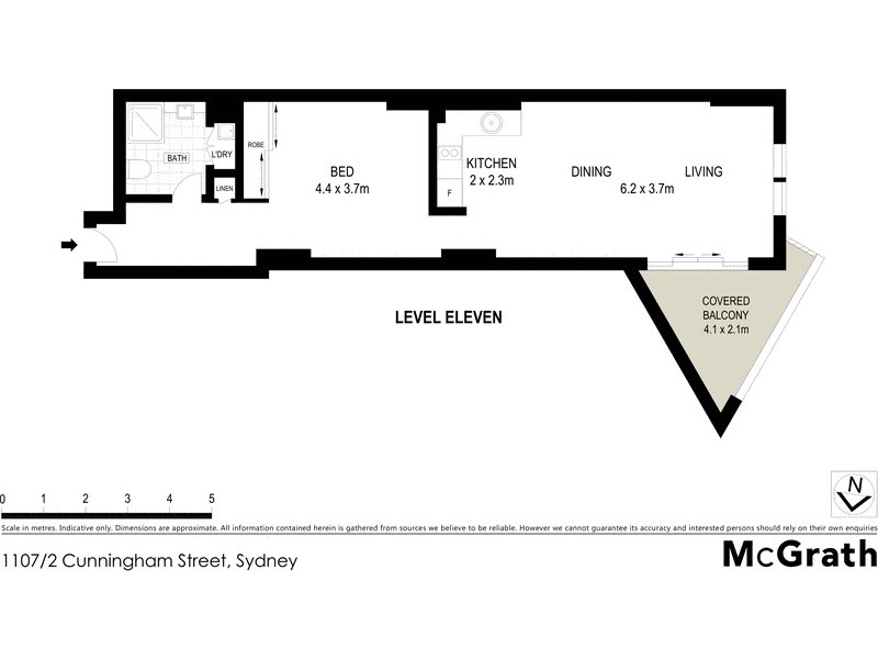 1107/2 Cunningham Street, Sydney NSW 2000 Floorplan