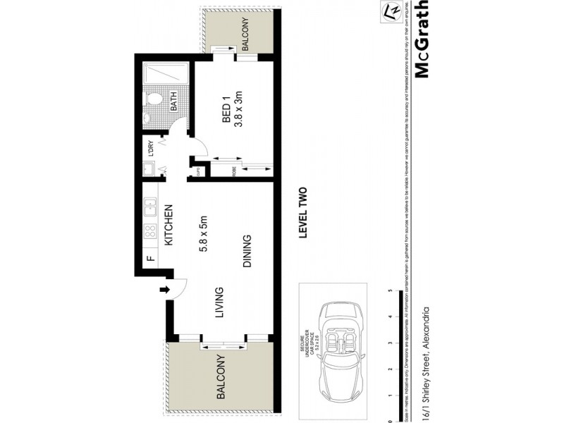 16/1 Shirley Street, Alexandria NSW 2015 Floorplan
