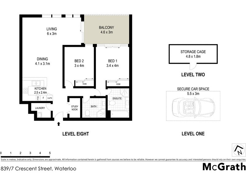 839/7 Crescent Street, Waterloo NSW 2017 Floorplan