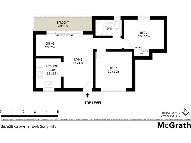 36/628 Crown Street, Surry Hills NSW 2010 Floorplan