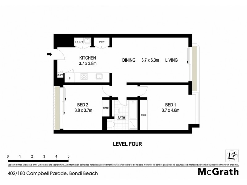 402/180 Campbell Parade, Bondi Beach NSW 2026 Floorplan