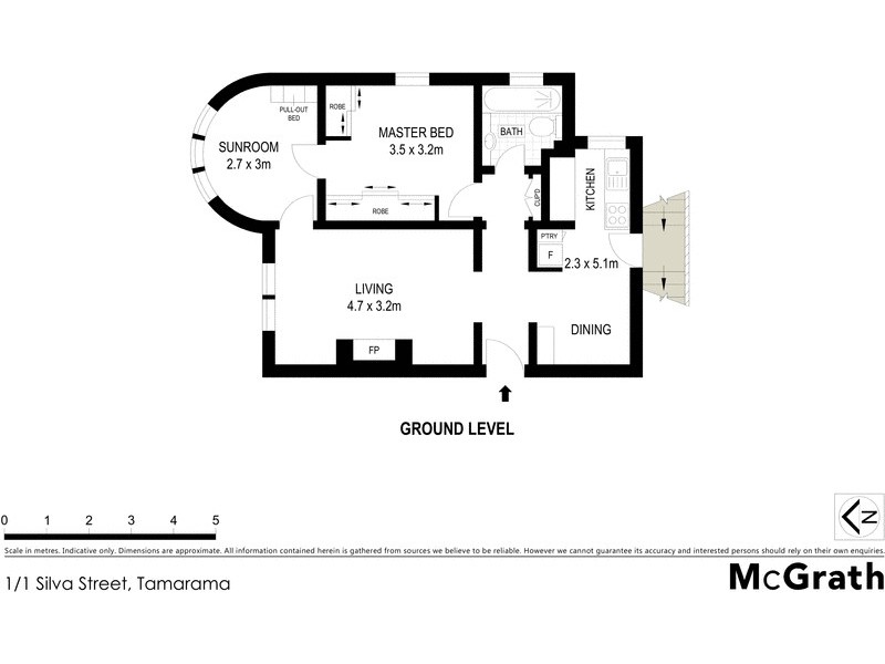 1/1 Silva Street, Tamarama NSW 2026 Floorplan