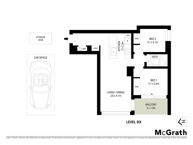 6405/32 Wellington Street, Bondi NSW 2026 Floorplan
