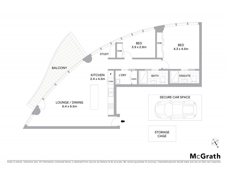 3703/129 Harrington Street, Sydney NSW 2000 Floorplan