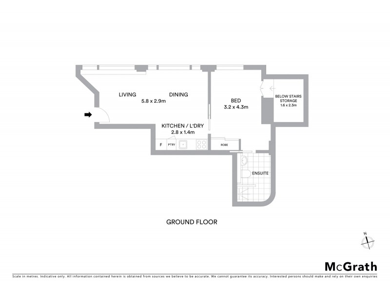 1/177 Cathedral Street, Woolloomooloo NSW 2011 Floorplan