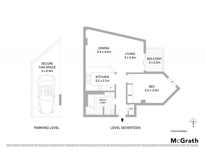 1701/5 York Street, Sydney NSW 2000 Floorplan