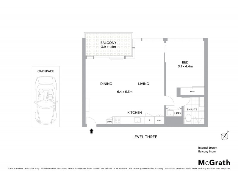 303/65 Cowper Wharf Road, Woolloomooloo NSW 2011 Floorplan
