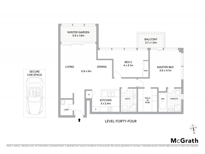4405/91-93 Liverpool Street, Sydney NSW 2000 Floorplan