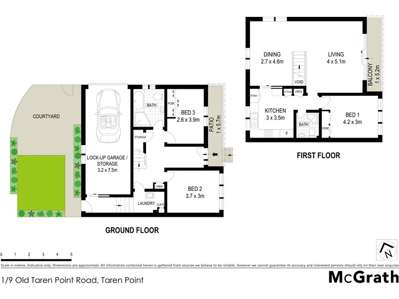 1/9 Old Taren Point Road, Taren Point NSW 2229 Floorplan