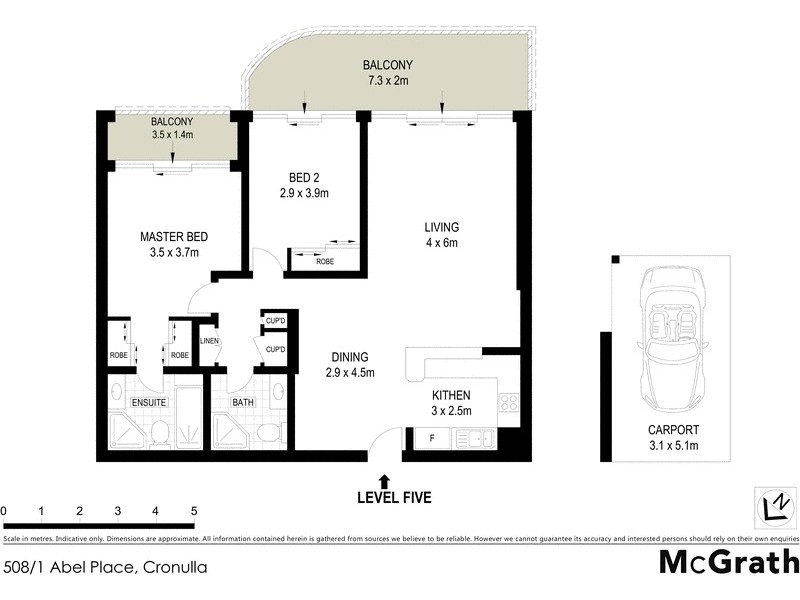 508/1 Abel Place, Cronulla NSW 2230 Floorplan
