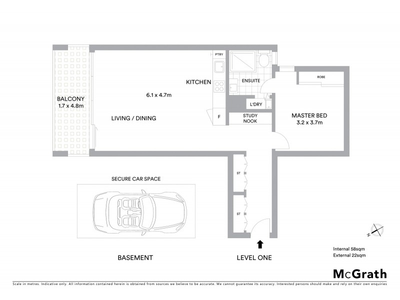 105/332 High Street, Northcote VIC 3070 Floorplan