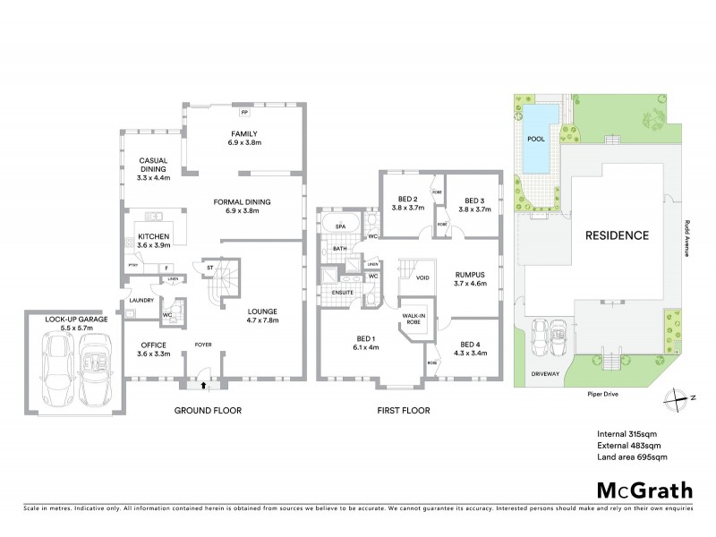1 Piper Drive, Hamlyn Terrace NSW 2259 Floorplan