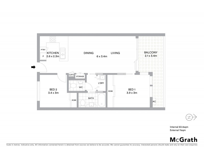 604/1 Watts Street, Box Hill VIC 3128 Floorplan