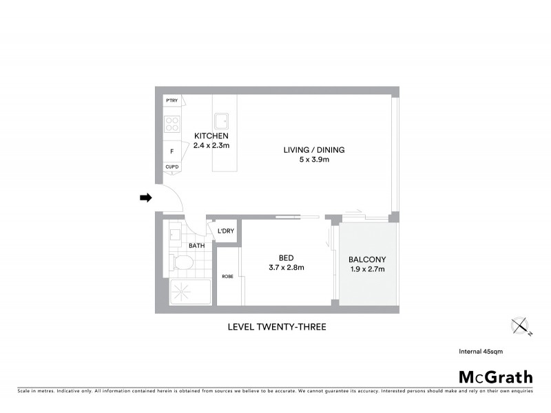 2304/89 Gladstone Street, South Melbourne VIC 3205 Floorplan