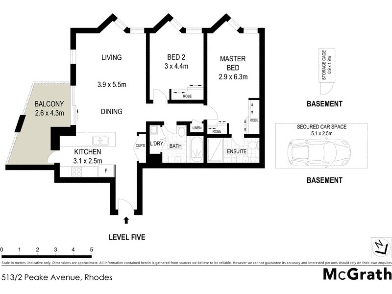 513/2 Peake Avenue, Rhodes NSW 2138 Floorplan
