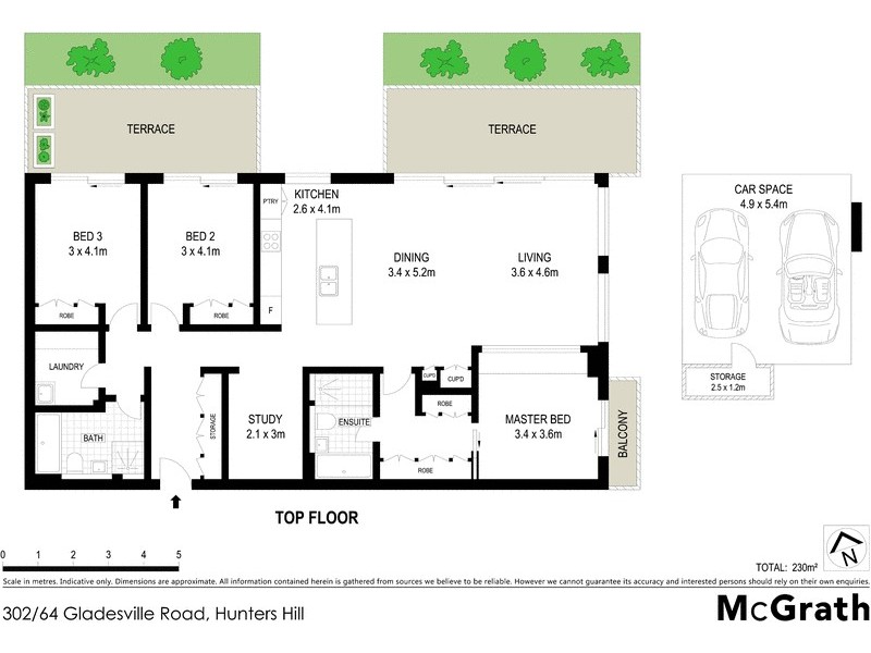 302/64 Gladesville Road, Hunters Hill NSW 2110 Floorplan