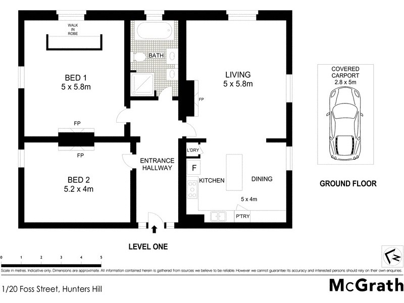 1/20 Foss Street, Hunters Hill NSW 2110 Floorplan
