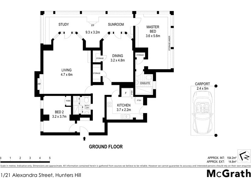 1/21 Alexandra Street, Hunters Hill NSW 2110 Floorplan
