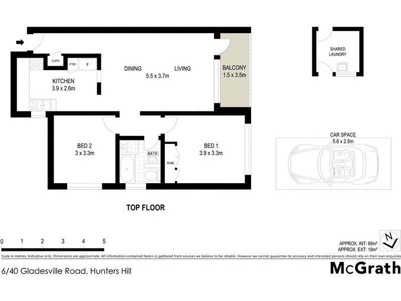 6/40 Gladesville Road, Hunters Hill NSW 2110 Floorplan