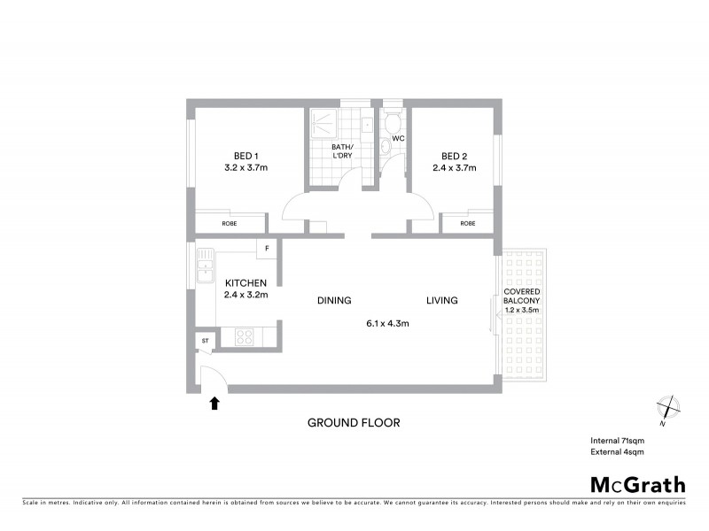 2/10 Mount Street, Hunters Hill NSW 2110 Floorplan