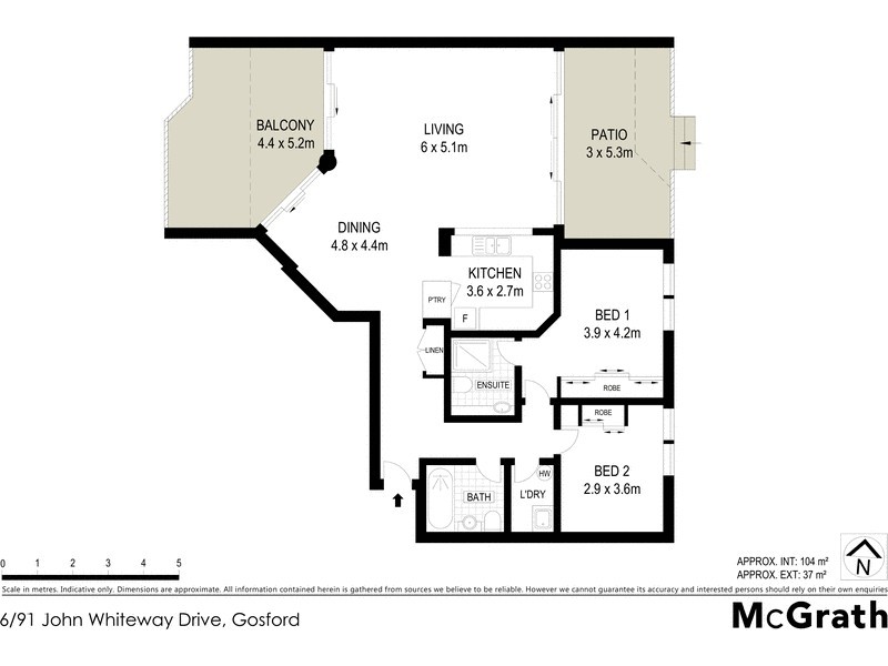 6/91 John Whiteway Drive, Gosford NSW 2250 Floorplan