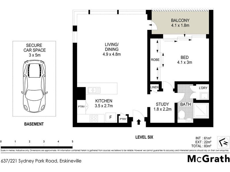 637/221 Sydney Park Road, Erskineville NSW 2043 Floorplan
