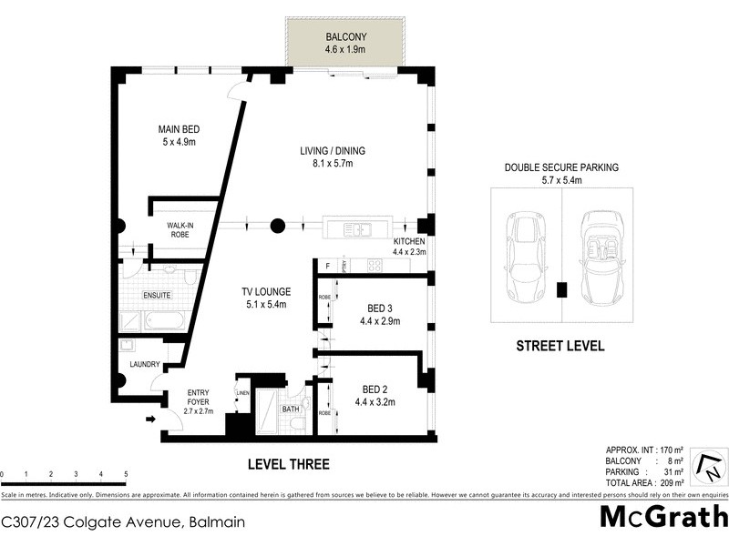 C307/23 Colgate Avenue, Balmain NSW 2041 Floorplan