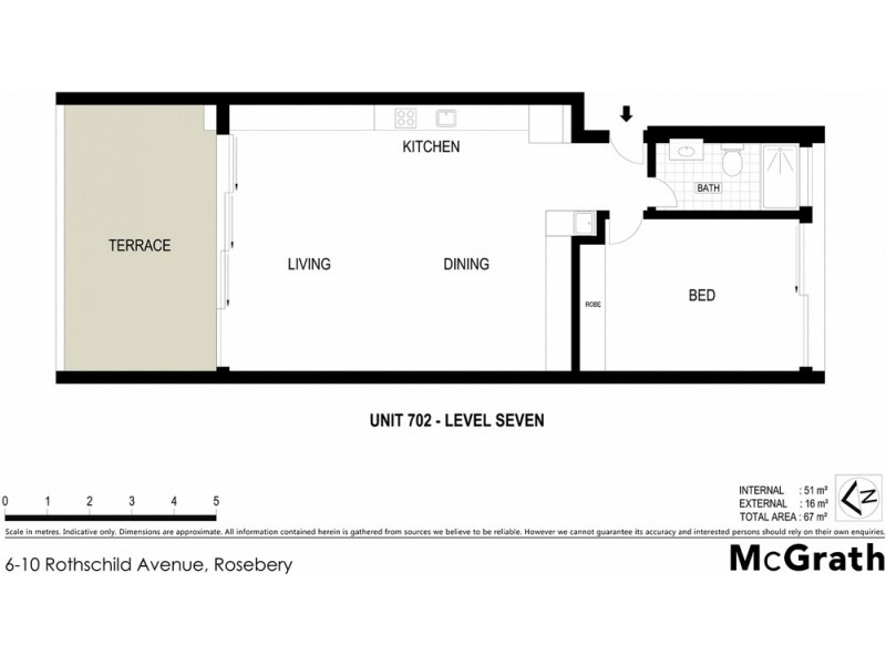 702/6 Rothschild Avenue, Rosebery NSW 2018 Floorplan