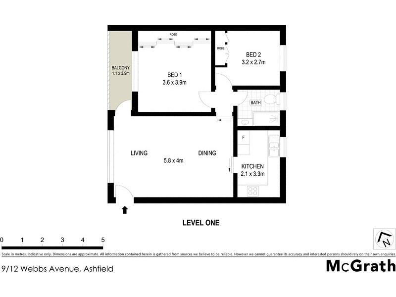 9/12 Webbs Avenue, Ashfield NSW 2131 Floorplan