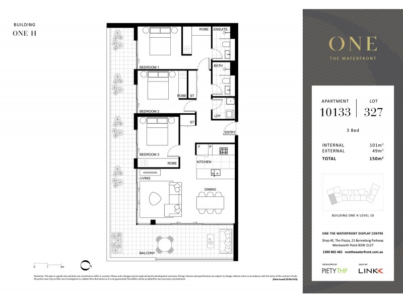 “One The Waterfront” Apartment 10133 Building H/23 Bennelong Parkway, Wentworth Point NSW 2127 Floorplan