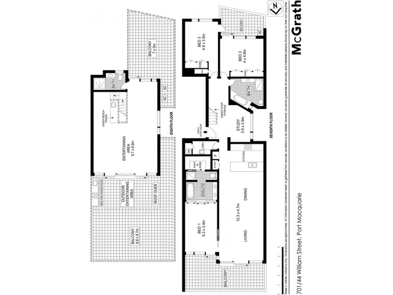 701/44 William Street, Port Macquarie NSW 2444 Floorplan