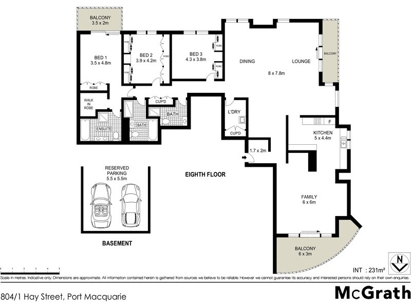804/1 Hay Street, Port Macquarie NSW 2444 Floorplan