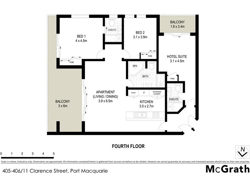 405-406/11 Clarence Street, Port Macquarie NSW 2444 Floorplan