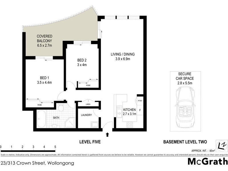23/313 Crown Street, Wollongong NSW 2500 Floorplan