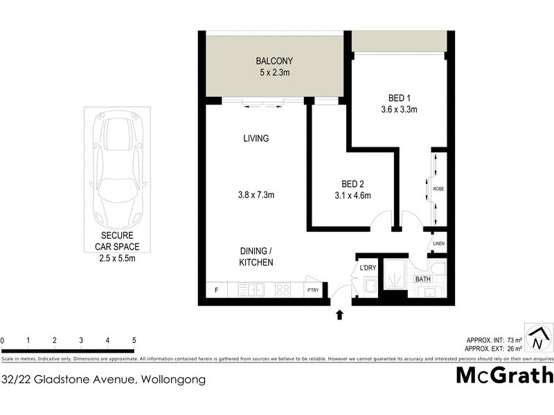 32/22 Gladstone Avenue, Wollongong NSW 2500 Floorplan