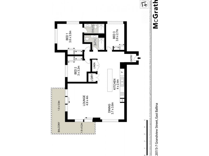 207/3 Grandview Street, East Ballina NSW 2478 Floorplan