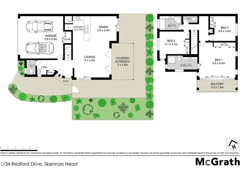 1/34 Redford Drive, Skennars Head NSW 2478 Floorplan