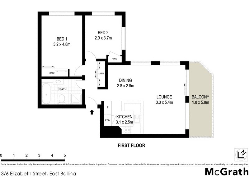 3/6 Elizabeth Street, East Ballina NSW 2478 Floorplan