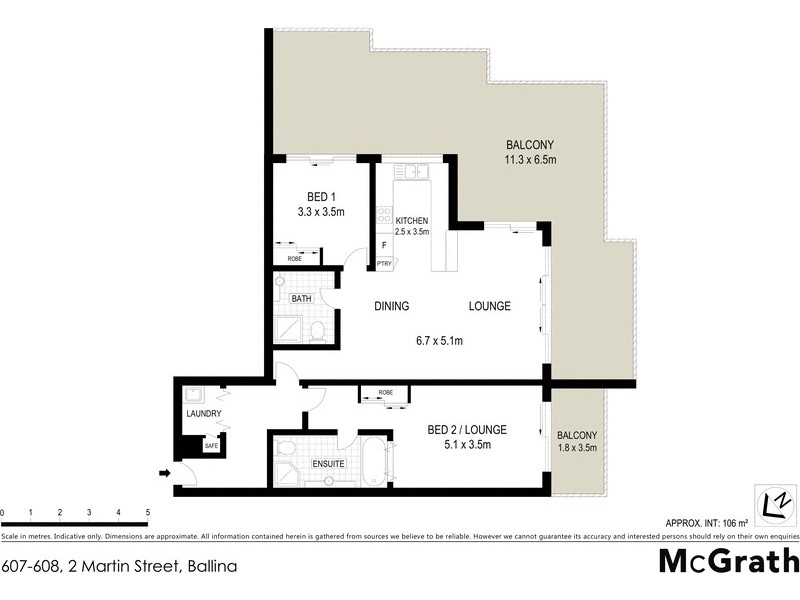 607-608/2 Martin Street, Ballina NSW 2478 Floorplan