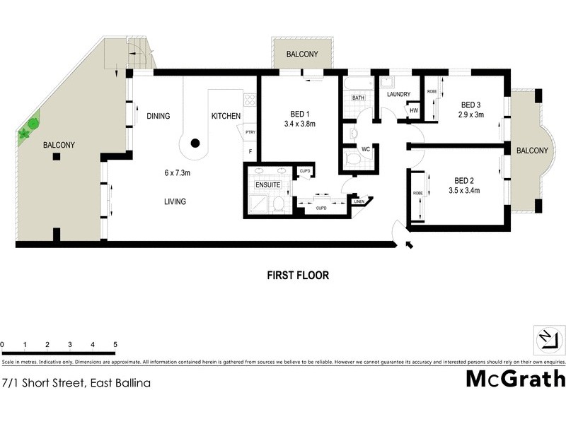 7/1 Short Street, East Ballina NSW 2478 Floorplan