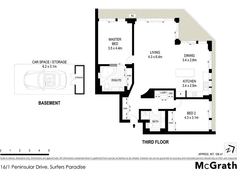 16/1 Peninsular Drive, Surfers Paradise QLD 4217 Floorplan