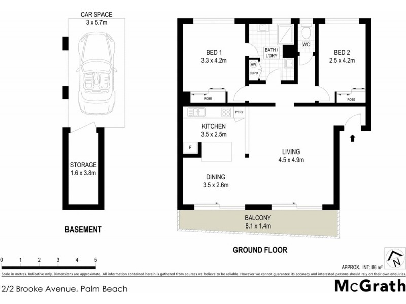 2/2 Brooke Avenue, Palm Beach QLD 4221 Floorplan