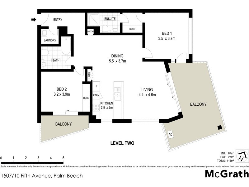 1507/10 Fifth Avenue, Palm Beach QLD 4221 Floorplan