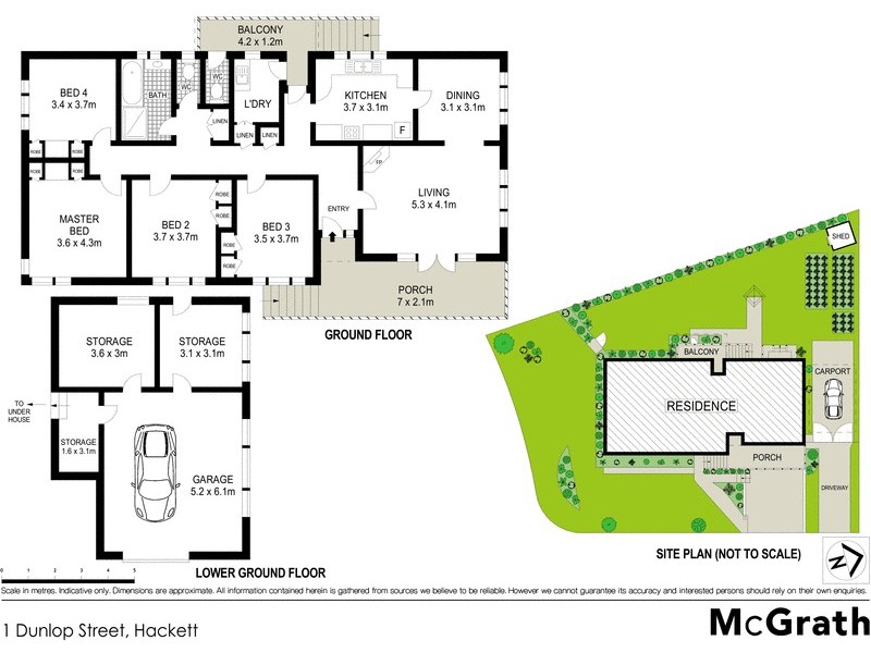 1 Dunlop Street, Hackett ACT 2602 Floorplan