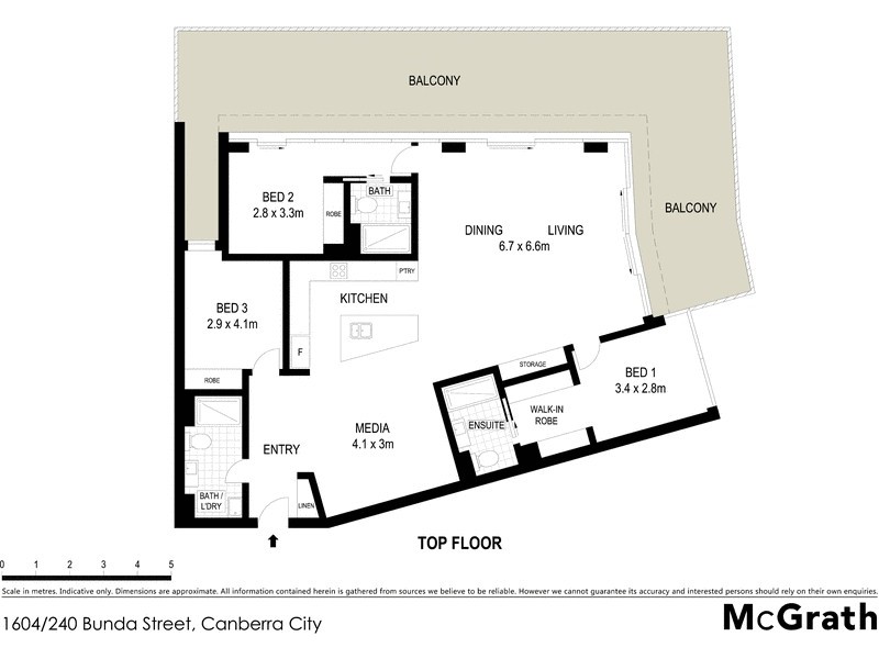 1604/240 Bunda Street, City ACT 2601 Floorplan